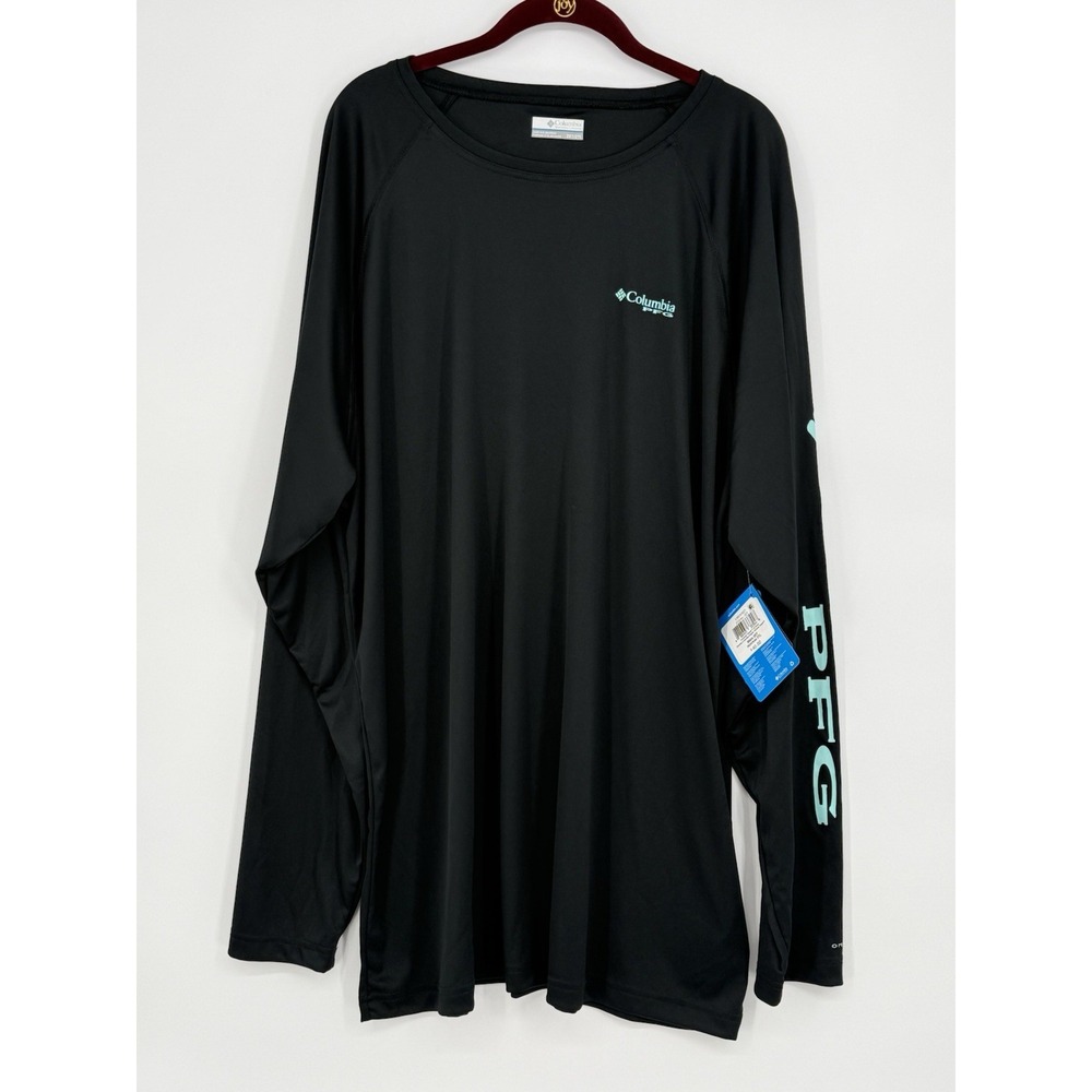 Columbia PFG Men's Long Sleeve Black Shirt 2XT NWT